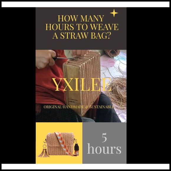 Straw Woven Tote Bag Handmade Shoulder Bag Summer Travel Chic Boho - Picture 7 of 7